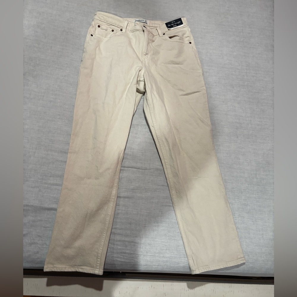 Abercrombie The 90s Straight Mid Rise Curve Love Jeans
